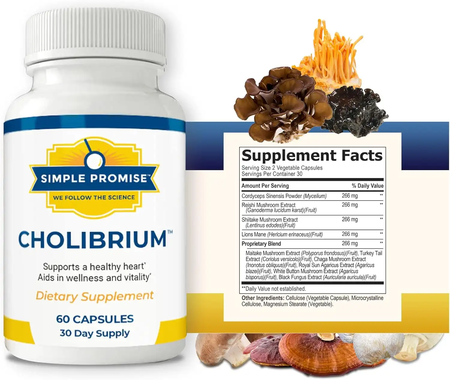 Cholibrium™ 10 functional mushroom formula for daily heart circulation and overall wellness